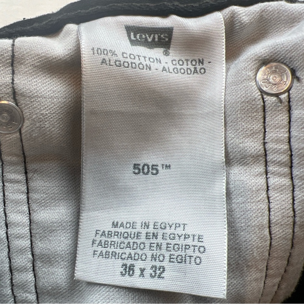 Levi’s 505 Men’s Straight Leg Black Jeans 36x32 Classic Denim - Picture 6 of 12